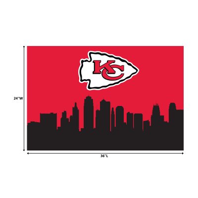Chiefs Cityscape Washable Area Rug 2x3 Kansas Collection
