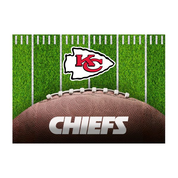 Chiefs Kansas Collection 5x7 Football Field Washable Area Rug 1
