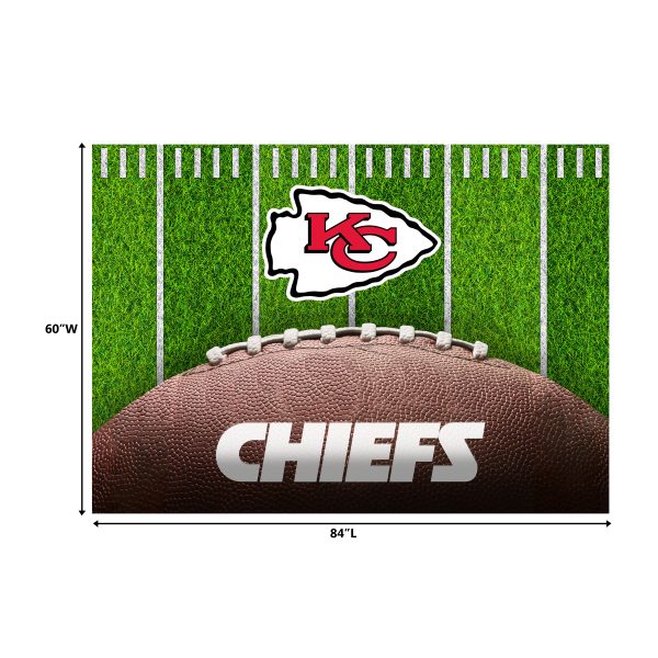Chiefs Kansas Collection 5x7 Football Field Washable Area Rug