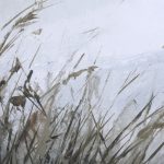 Chilly Breeze I by Natali a Hand Embelished Textured Framed Art Print Matted under Glass