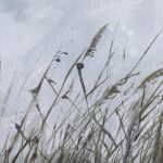 Chilly Breeze II by Natali a Hand Embelished Textured Framed Art Print Matted under Glass