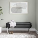 Chloe Black Faux Leather Chrome Glam Storage Bench 13 Chloe Black Faux Leather Chrome Glam Storage Bench