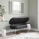 Chloe Black Faux Leather Chrome Glam Storage Bench 16 Chloe Black Faux Leather Chrome Glam Storage Bench