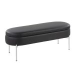 Chloe Black Faux Leather Chrome Glam Storage Bench 18 Chloe Black Faux Leather Chrome Glam Storage Bench