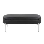 Chloe Black Faux Leather Chrome Glam Storage Bench 21 Chloe Black Faux Leather Chrome Glam Storage Bench