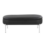 Chloe Black Faux Leather Chrome Glam Storage Bench 22 Chloe Black Faux Leather Chrome Glam Storage Bench