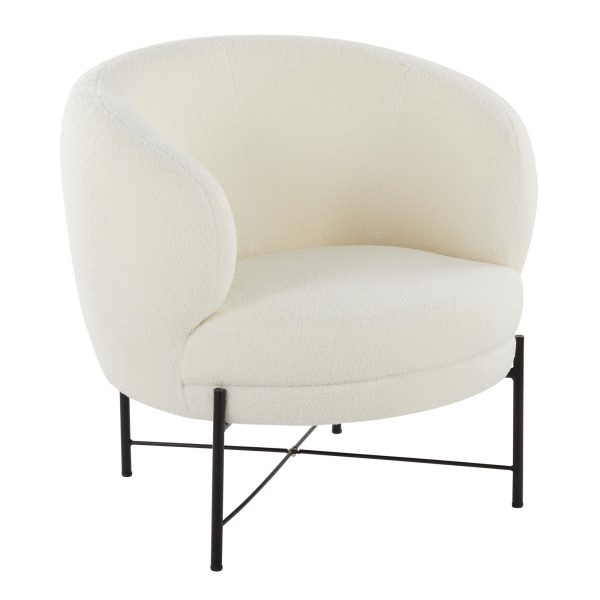Chloe Black Metal White Sherpa Contemporary Accent Chair 1
