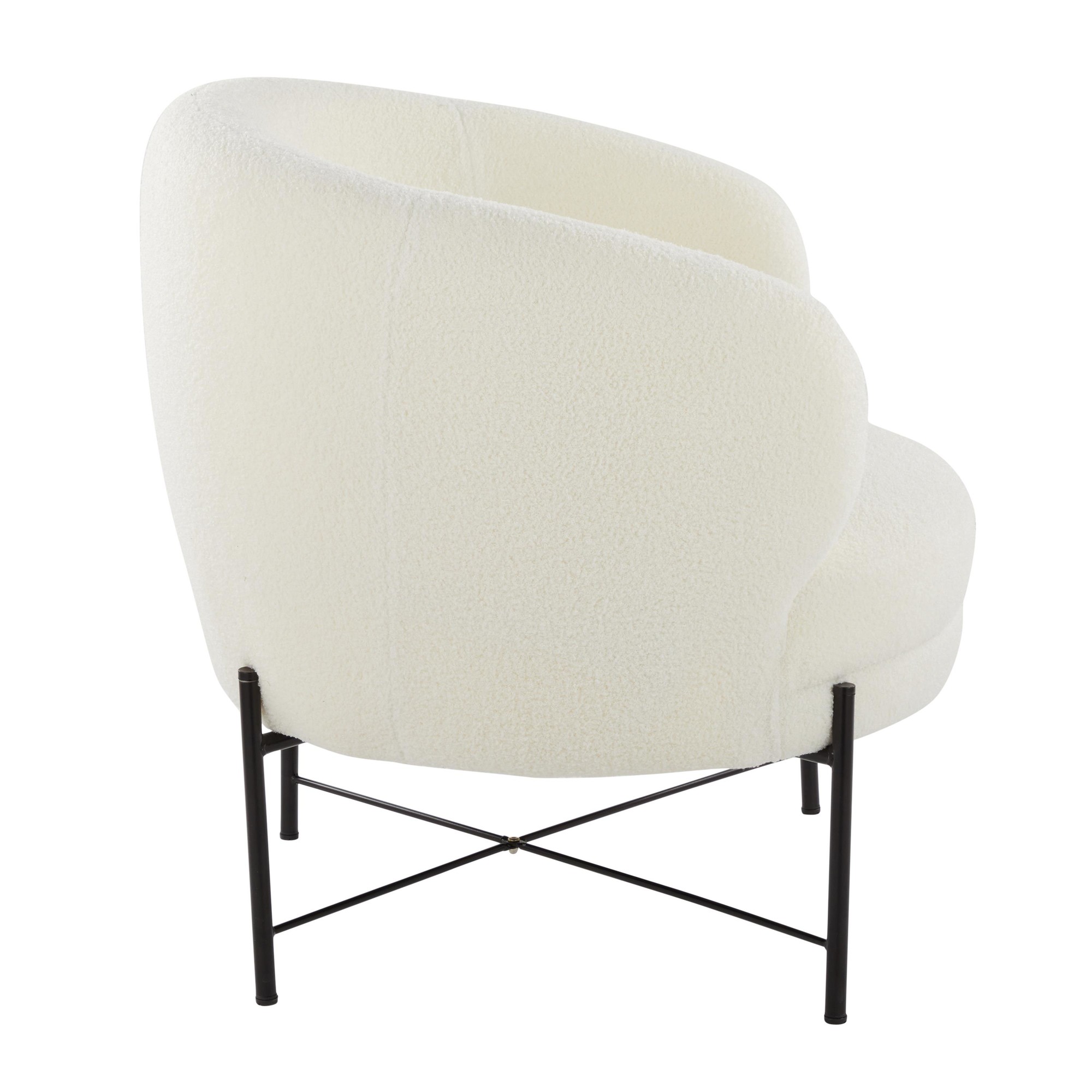 Chloe Black Metal White Sherpa Contemporary Accent Chair 3 Chloe Black Metal White Sherpa Contemporary Accent Chair - Image 3