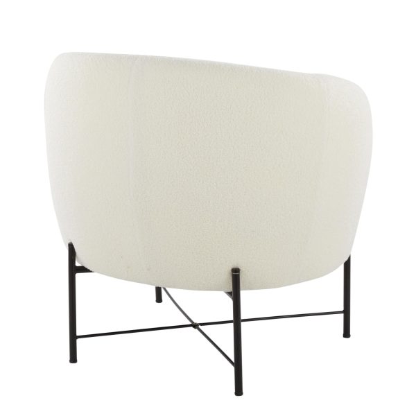 Chloe Black Metal White Sherpa Contemporary Accent Chair 3
