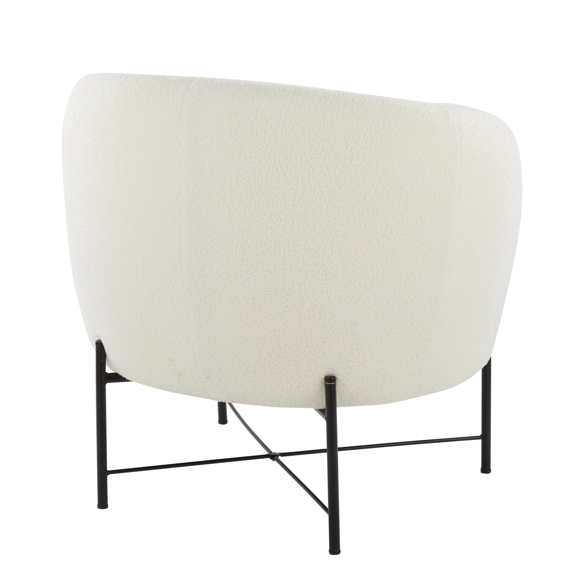 Chloe Black Metal White Sherpa Contemporary Accent Chair 4 Chloe Black Metal White Sherpa Contemporary Accent Chair - Image 4