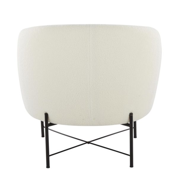 Chloe Black Metal White Sherpa Contemporary Accent Chair 4