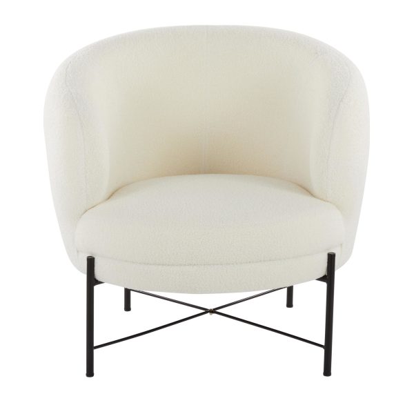 Chloe Black Metal White Sherpa Contemporary Accent Chair 5