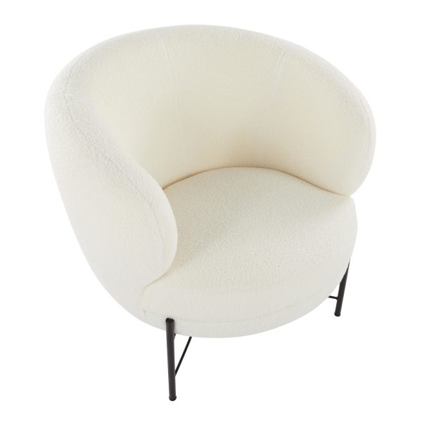 Chloe Black Metal White Sherpa Contemporary Accent Chair 6