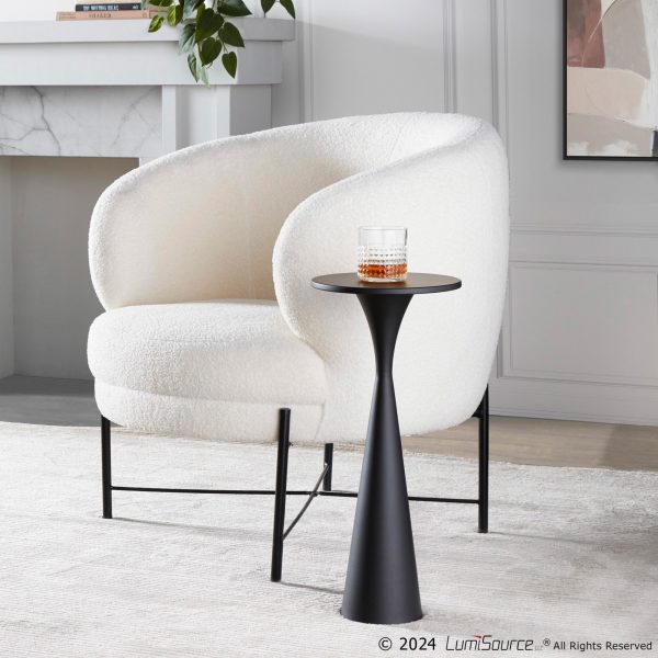 Chloe Black Metal White Sherpa Contemporary Accent Chair