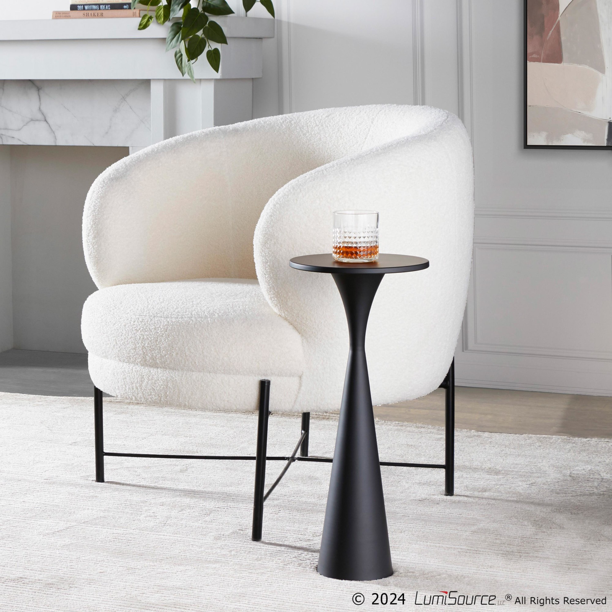 Chloe Black Metal White Sherpa Contemporary Accent Chair 1 Chloe Black Metal White Sherpa Contemporary Accent Chair