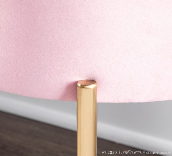 Chloe Blush Velvet Gold Metal Contemporary Storage Bench 1