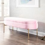 Chloe Blush Velvet Gold Metal Contemporary Storage Bench 16 Chloe Blush Velvet Gold Metal Contemporary Storage Bench