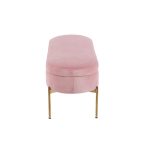 Chloe Blush Velvet Gold Metal Contemporary Storage Bench 19 Chloe Blush Velvet Gold Metal Contemporary Storage Bench