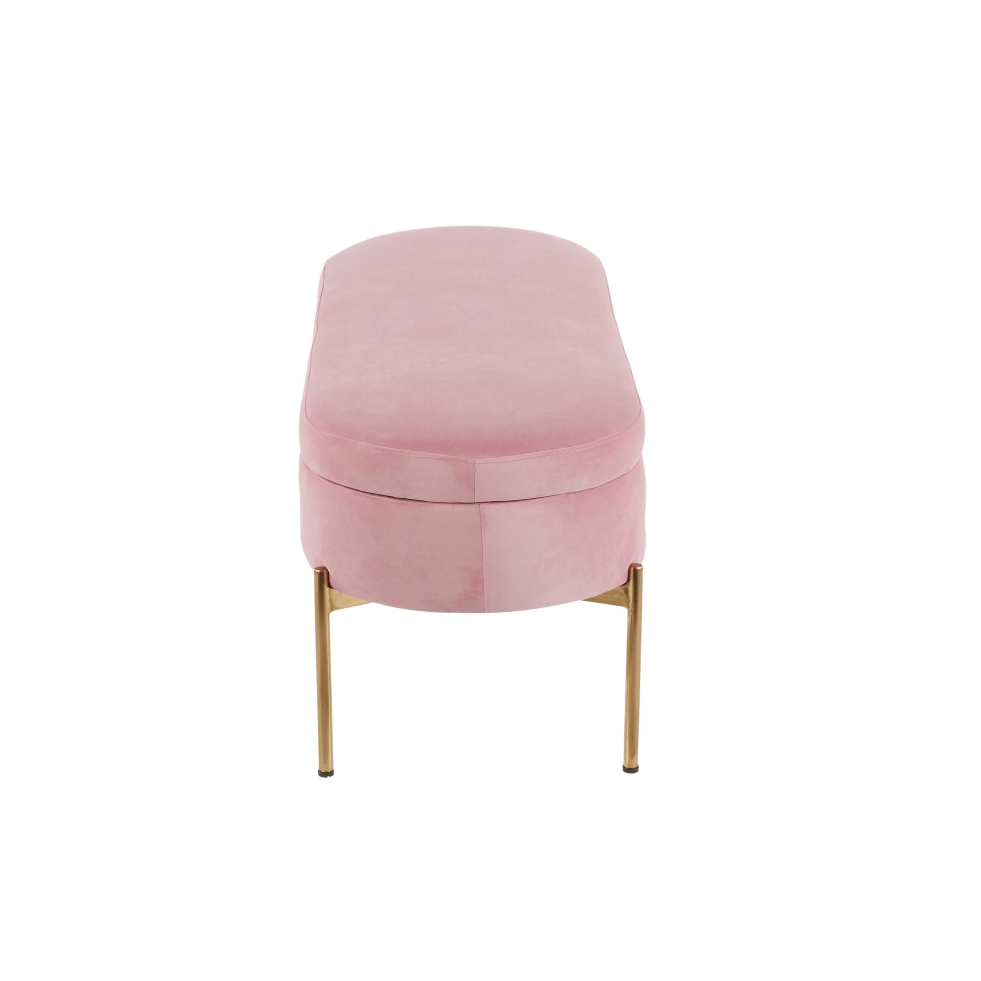 Chloe Blush Velvet Gold Metal Contemporary Storage Bench 7 Chloe Blush Velvet Gold Metal Contemporary Storage Bench - Image 7