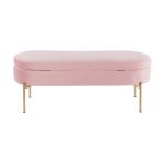Chloe Blush Velvet Gold Metal Contemporary Storage Bench 21 Chloe Blush Velvet Gold Metal Contemporary Storage Bench