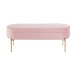 Chloe Blush Velvet Gold Metal Contemporary Storage Bench 22 Chloe Blush Velvet Gold Metal Contemporary Storage Bench