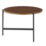 Chloe Contemporary Black Metal and Walnut Coffee Table