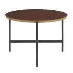 Chloe Contemporary Black Metal and Walnut Coffee Table