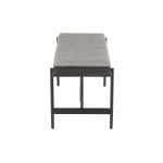 Chloe Contemporary Grey Fabric and Black Metal Bench