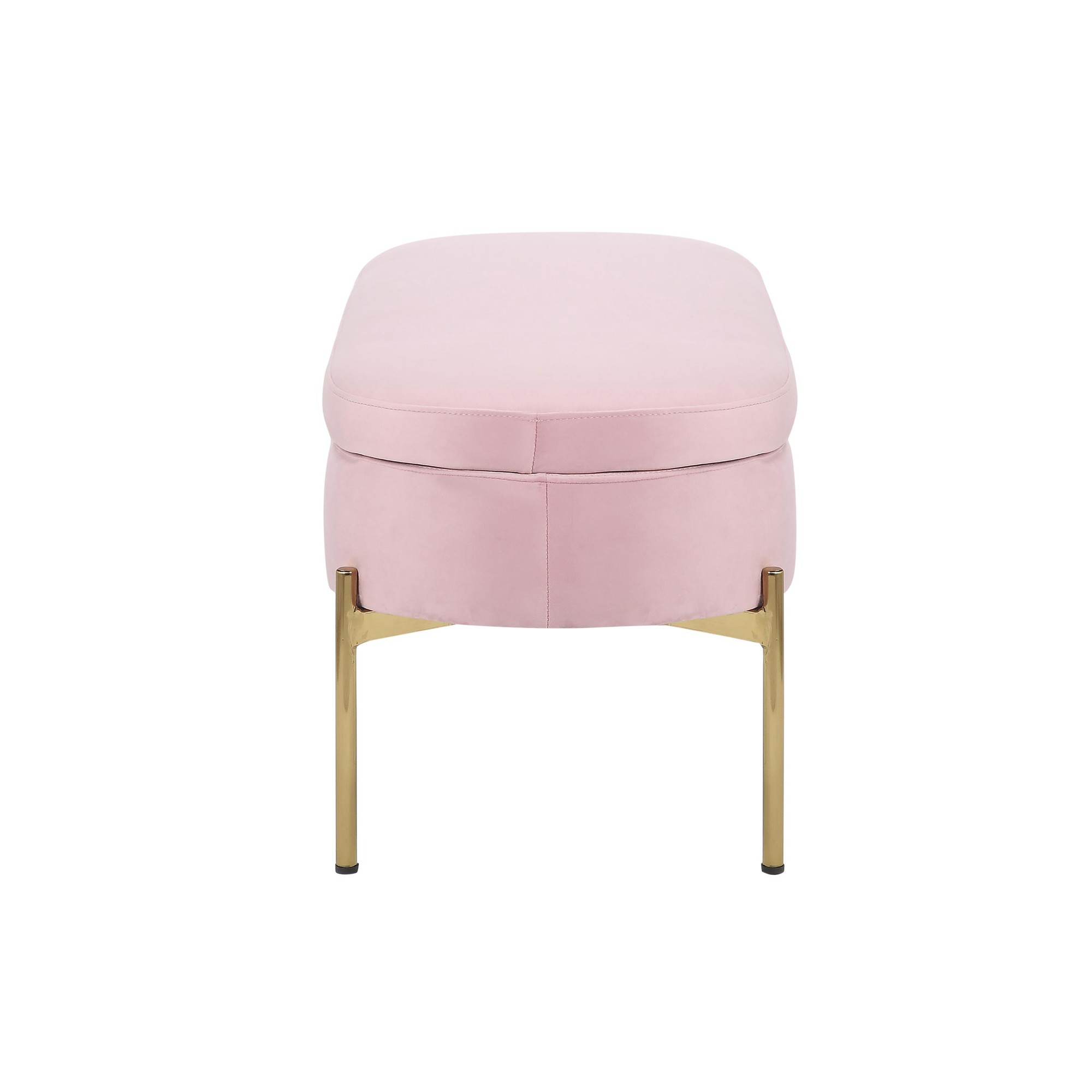 Chloe Glam Blush Velvet Gold Metal Storage Bench 9 Chloe Glam Blush Velvet Gold Metal Storage Bench - Image 9