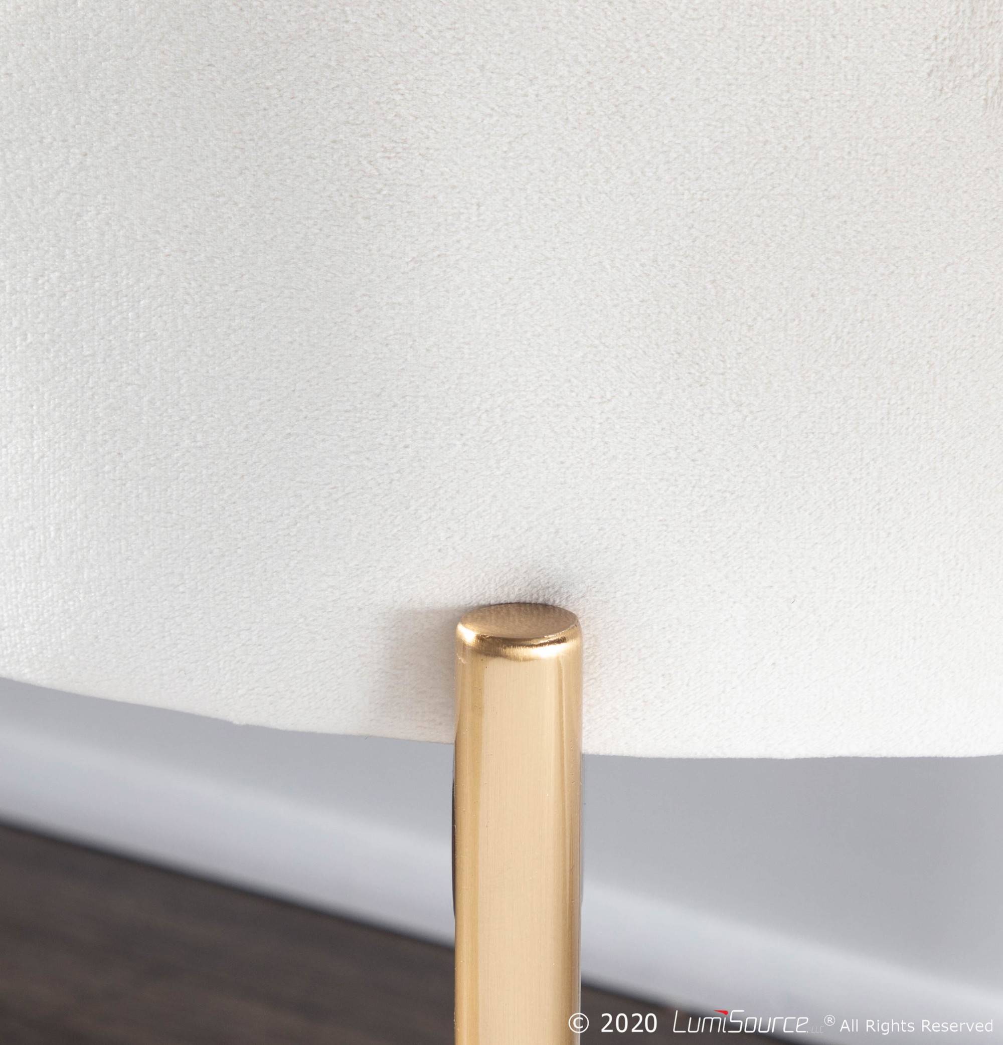 Chloe Glam Cream Velvet Storage Bench Gold Base 2 Chloe Glam Cream Velvet Storage Bench Gold Base - Image 2