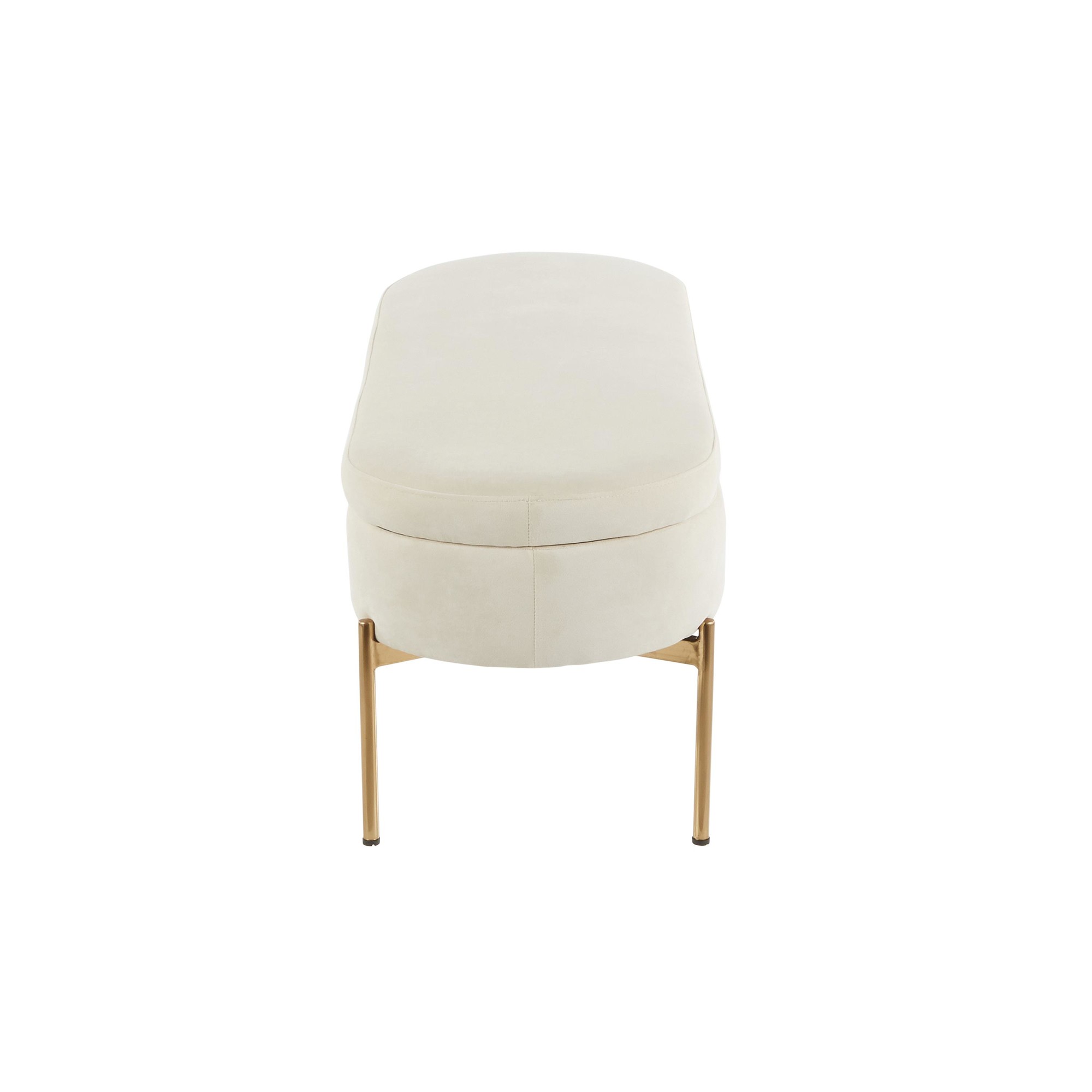Chloe Glam Cream Velvet Storage Bench Gold Base 5 Chloe Glam Cream Velvet Storage Bench Gold Base - Image 5