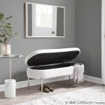 Chloe Glam White Faux Leather Chrome Contemporary Storage Bench 14 Chloe Glam White Faux Leather Chrome Contemporary Storage Bench