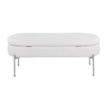 Chloe Glam White Faux Leather Chrome Contemporary Storage Bench 19 Chloe Glam White Faux Leather Chrome Contemporary Storage Bench