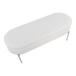 Chloe Glam White Faux Leather Chrome Contemporary Storage Bench 21 Chloe Glam White Faux Leather Chrome Contemporary Storage Bench