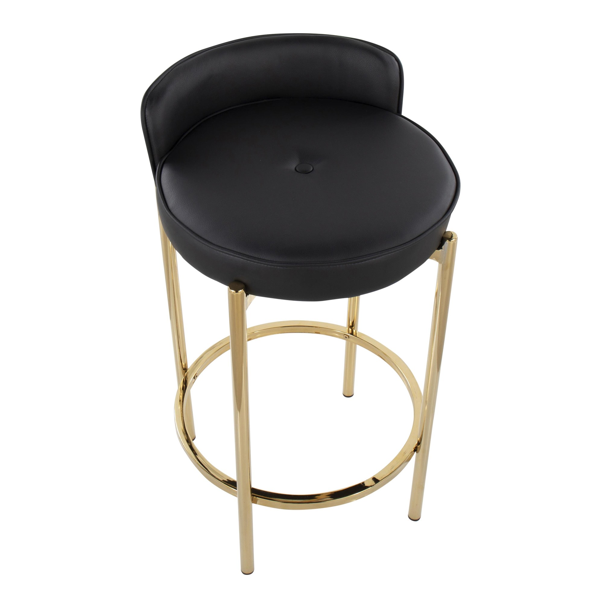 Chloe Gold Black Contemporary Counter Stool (Set of 2) 2 Chloe Gold Black Contemporary Counter Stool (Set of 2) - Image 2