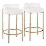 Chloe Gold and White Contemporary Counter Stool (Set of 2) 12 Chloe Gold and White Contemporary Counter Stool (Set of 2)