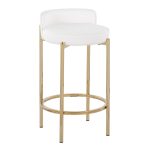 Chloe Gold and White Contemporary Counter Stool (Set of 2) 13 Chloe Gold and White Contemporary Counter Stool (Set of 2)