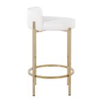 Chloe Gold and White Contemporary Counter Stool (Set of 2) 14 Chloe Gold and White Contemporary Counter Stool (Set of 2)