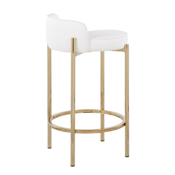 Chloe Gold and White Contemporary Counter Stool Set of 2 4