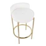 Chloe Gold and White Contemporary Counter Stool (Set of 2) 18 Chloe Gold and White Contemporary Counter Stool (Set of 2)
