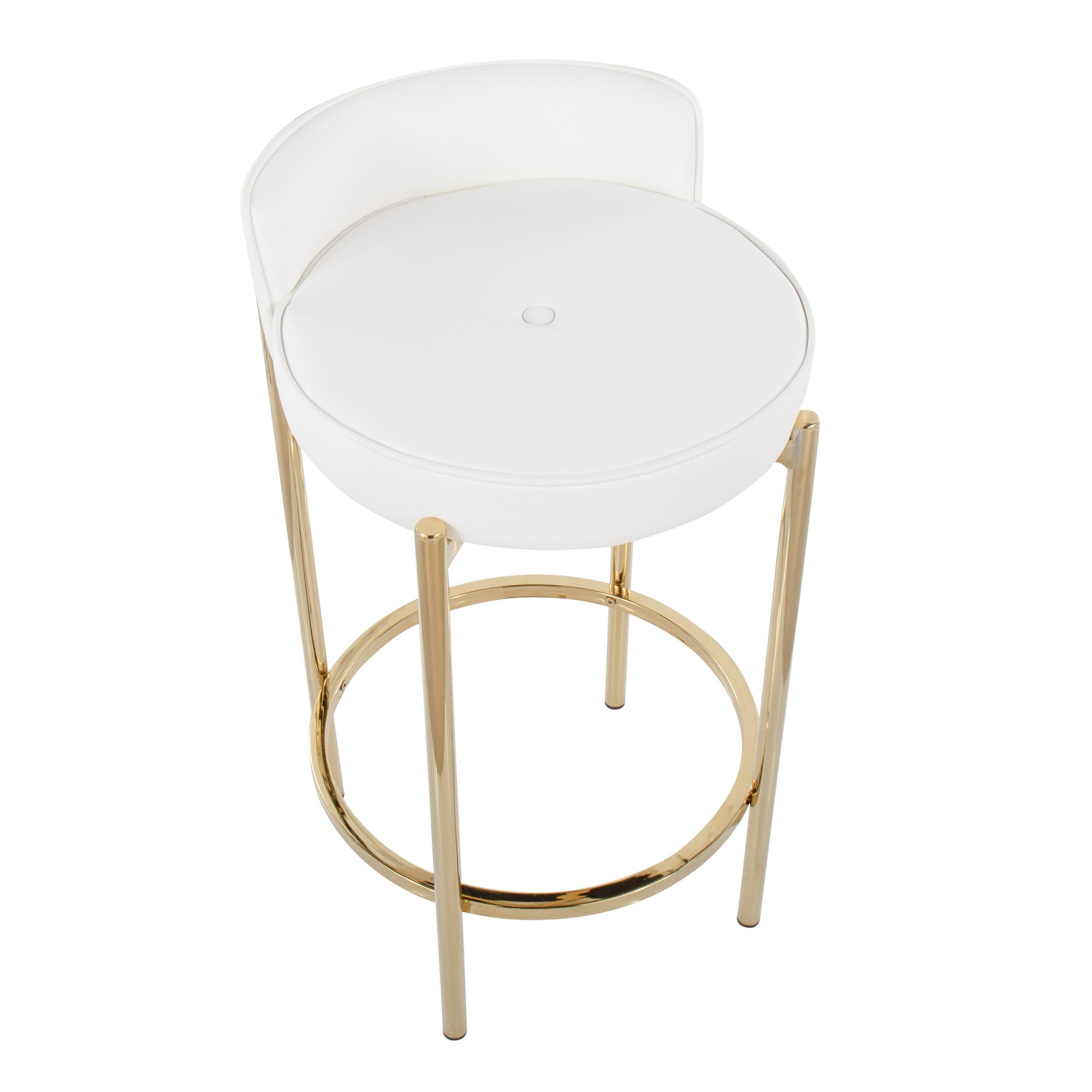 Chloe Gold and White Contemporary Counter Stool (Set of 2) 8 Chloe Gold and White Contemporary Counter Stool (Set of 2) - Image 8