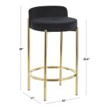 Chloe Gold and White Contemporary Counter Stool (Set of 2) 19 Chloe Gold and White Contemporary Counter Stool (Set of 2)