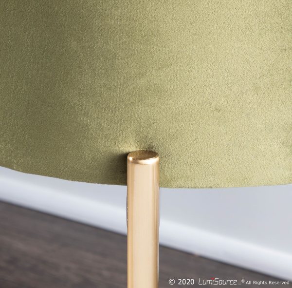 Chloe Green Velvet Gold Metal Glam Storage Bench 1