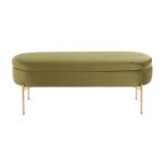 Chloe Green Velvet Gold Metal Glam Storage Bench 24 Chloe Green Velvet Gold Metal Glam Storage Bench