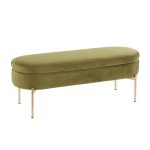 Chloe Green Velvet Gold Metal Glam Storage Bench 19 Chloe Green Velvet Gold Metal Glam Storage Bench