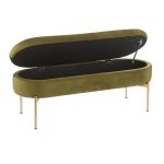 Chloe Green Velvet Gold Metal Glam Storage Bench 20 Chloe Green Velvet Gold Metal Glam Storage Bench