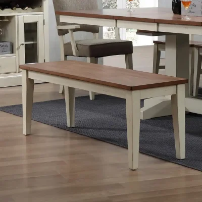 Choices Antique White Backless Dining Bench