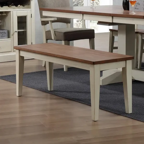Choices Antique White Backless Dining Bench 1