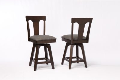Choices Black Oak Panel Back Counter Stool with Padded Seat