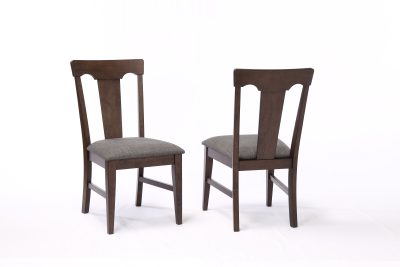 Choices Black Oak Panel Back Side Chair with Padded Seat (Pack of 2)